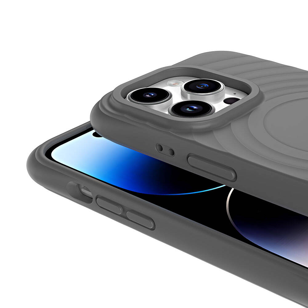 Apple iPhone 14 Pro Max M-safe Şarj Özellikli Airbagli Mat Görünümlü Zore Hepi Kapak Siyah
