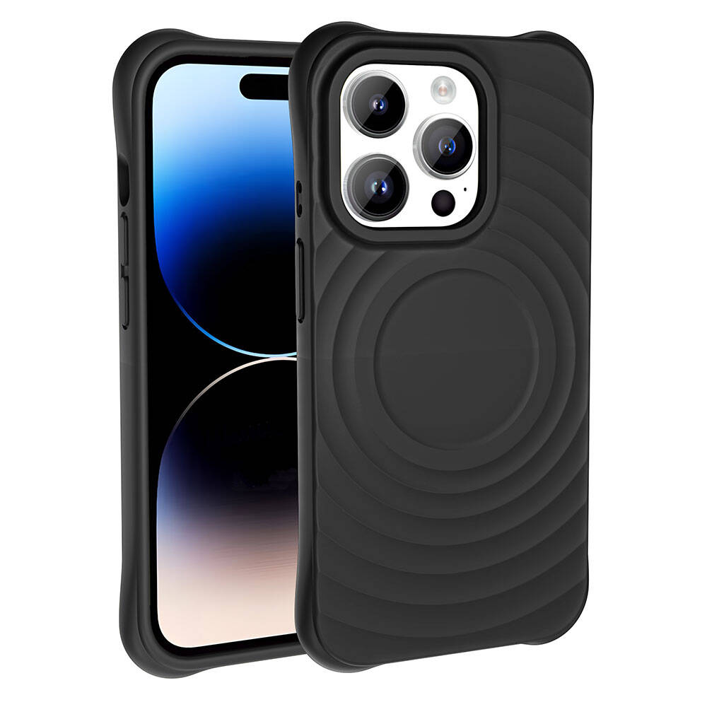 Apple iPhone 14 Pro Max M-safe Şarj Özellikli Airbagli Mat Görünümlü Zore Hepi Kapak Derin Mor