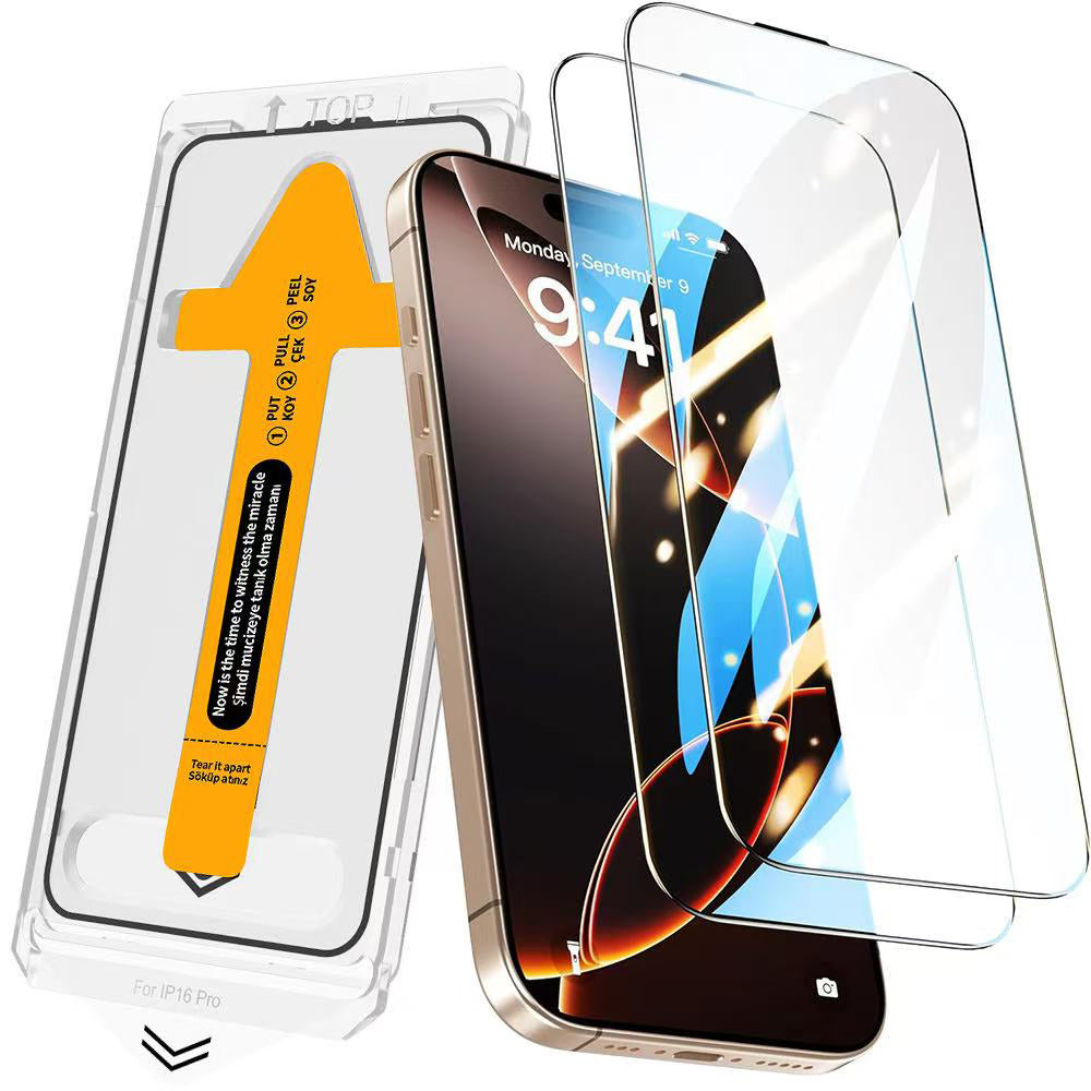 Apple iPhone 14 Pro Max Zore 3D Oliv HD Temperli Cam Ekran Koruyucu + Kolay Uygulama Aparatı Şeffaf