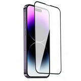 Apple iPhone 14 Pro Max Zore Darbeye Dayanıklı Anti Statik Temperli Cam Ekran Koruyucu Siyah