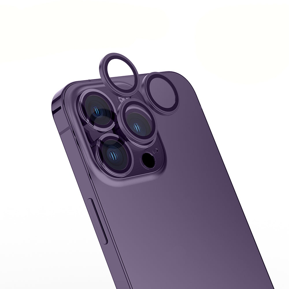 Apple iPhone 14 Pro Max Zore Mikro Kamera Lens Koruyucu Derin Mor