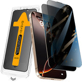 Apple iPhone 14 Zore 2.5D Oliv Privacy Temperli Cam Ekran Koruyucu + Kolay Uygulama Aparatı Siyah