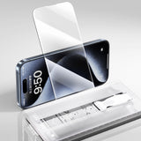 Apple iPhone 14 Zore 3D Oliv HD Temperli Cam Ekran Koruyucu + Kolay Uygulama Aparatı Şeffaf
