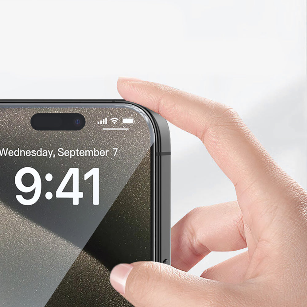 Apple iPhone 14 Zore 3D Oliv HD Temperli Cam Ekran Koruyucu + Kolay Uygulama Aparatı Şeffaf