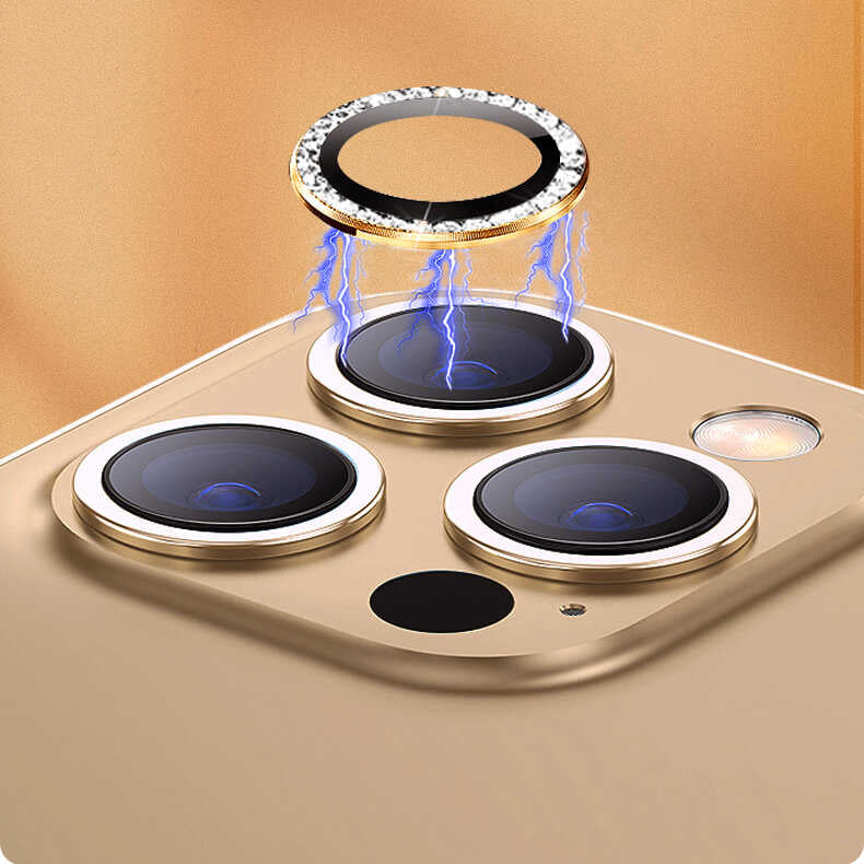 Apple iPhone 14 Zore CL-06 Kamera Lens Koruyucu Rose Gold