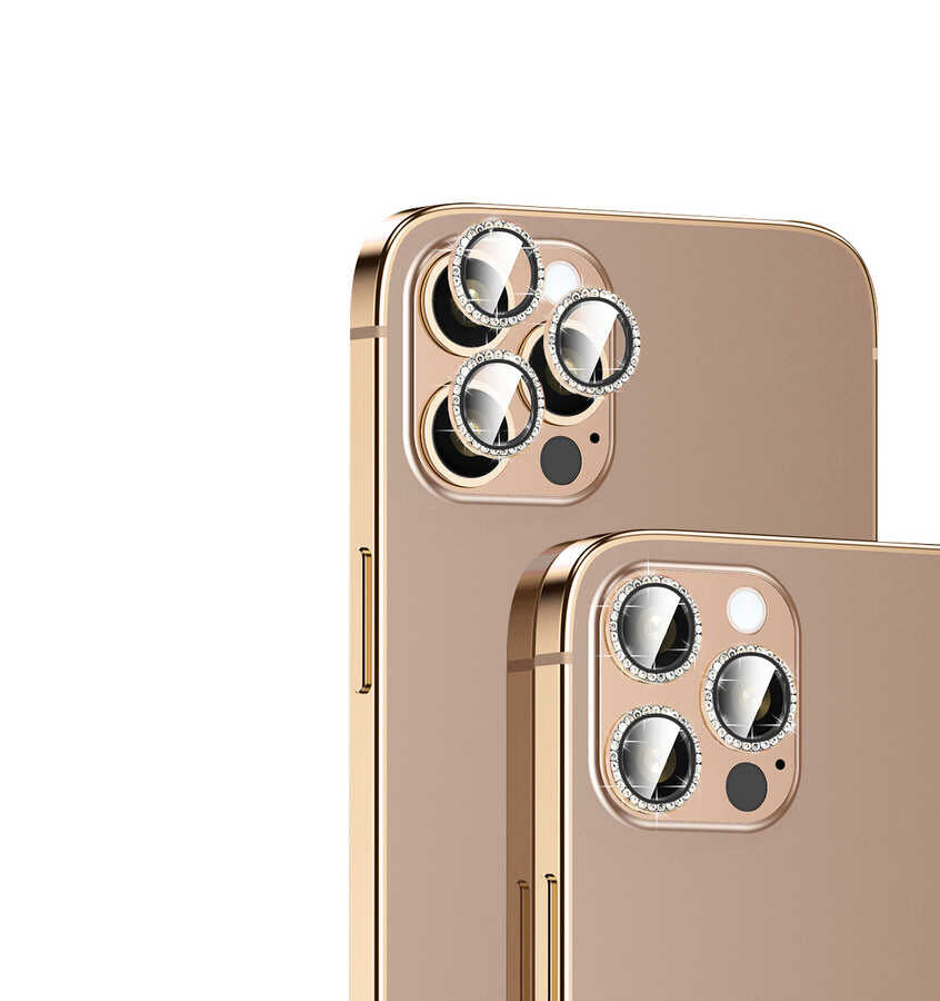 Apple iPhone 14 Zore CL-06 Kamera Lens Koruyucu Rose Gold