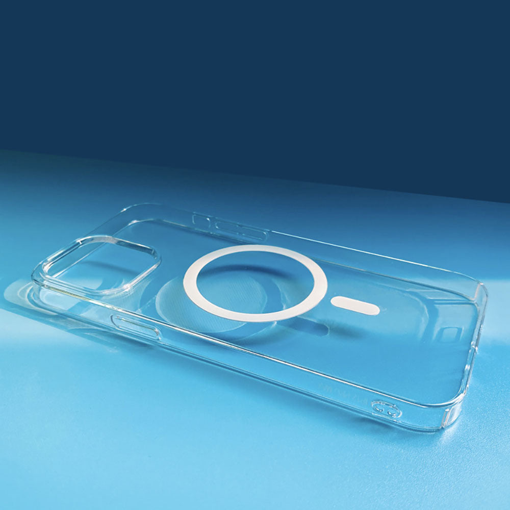 Apple iPhone 15 Kamera Korumalı M-Safe Şarj Özellikli Şeffaf Zore London Sert PC Kapak Şeffaf
