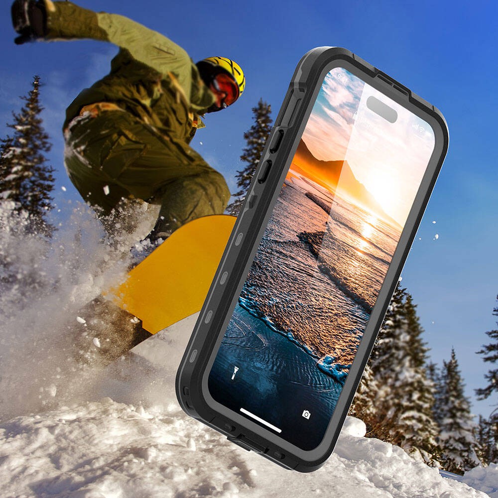Apple iPhone 15 Kılıf 1-1 Su Geçirmez Kılıf Siyah
