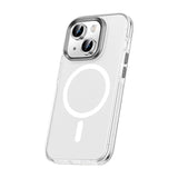 Apple iPhone 15 Kılıf Airbagli M-safe Wireless Şarj Özellikli Lens Koruyuculu Zore Klaptika Kapak Renksiz