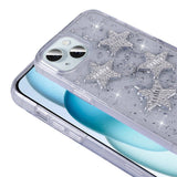 Apple iPhone 15 Kılıf Airbagli Simli Arka Yüzey Zore Işıltı Silikon Kapak Lila