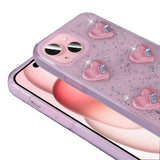 Apple iPhone 15 Kılıf Airbagli Simli Arka Yüzey Zore Işıltı Silikon Kapak Lila