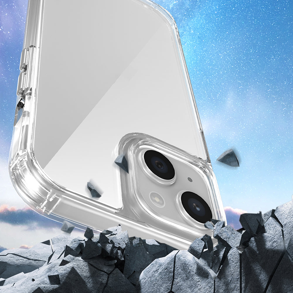 Apple iPhone 15 Kılıf Airbagli Takılabilir Askı Aparatlı Zore Snap Silikon Kapak Şeffaf