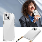 Apple iPhone 15 Kılıf Airbagli Takılabilir Askı Aparatlı Zore Snap Silikon Kapak Şeffaf