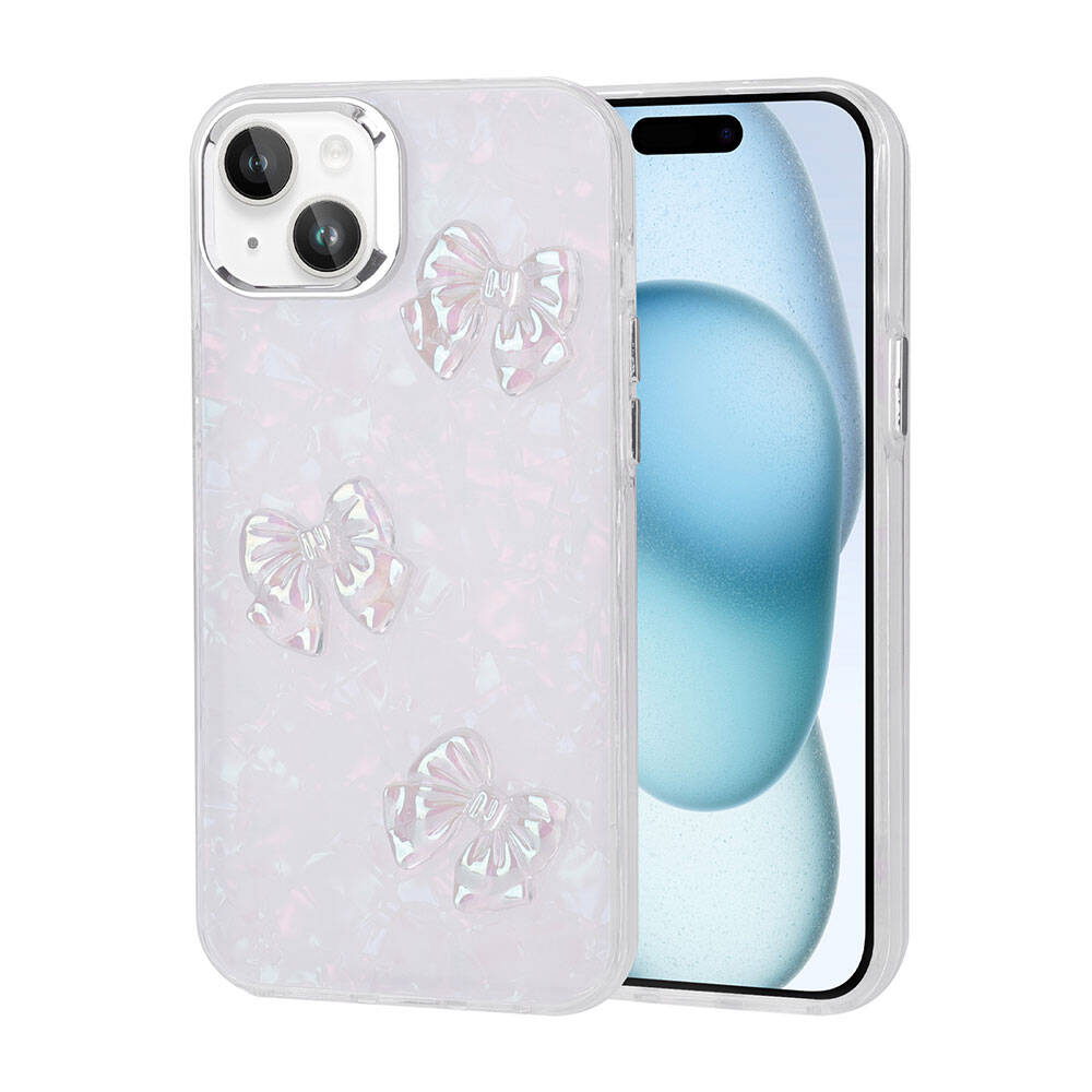 Apple iPhone 15 Kılıf Kabartma Figürlü Parlak Zore Eralli Silikon Kapak Ayı