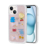 Apple iPhone 15 Kılıf Kabartma Figürlü Parlak Zore Minimini Silikon Kapak Kırmızı