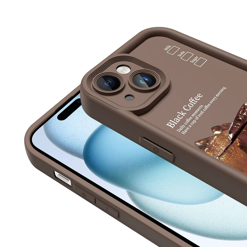 Apple iPhone 15 Kılıf Kamera Korumalı Baskılı Arka Yüzey Zore Klas Kapak Siyah
