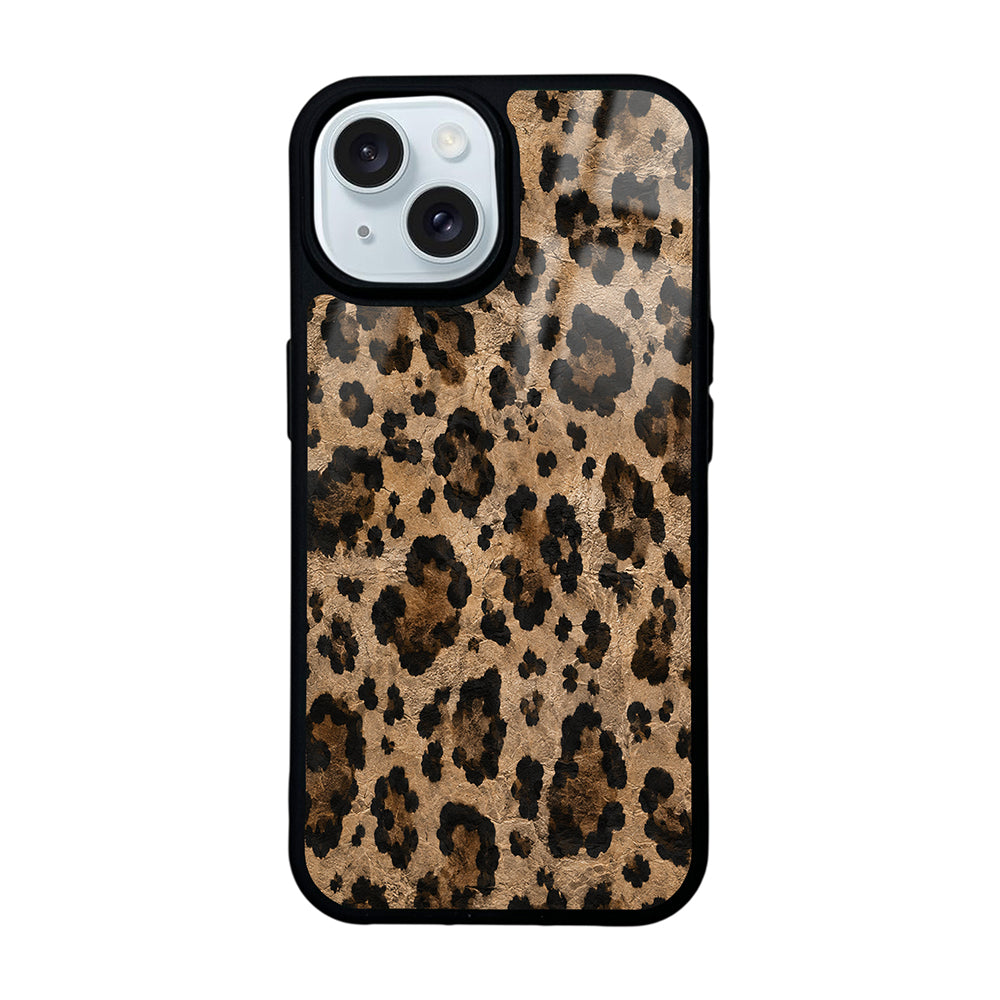 Apple iPhone 15 Kılıf Kamera Korumalı Desenli Zore Lusi Kapak Kahve Leopar