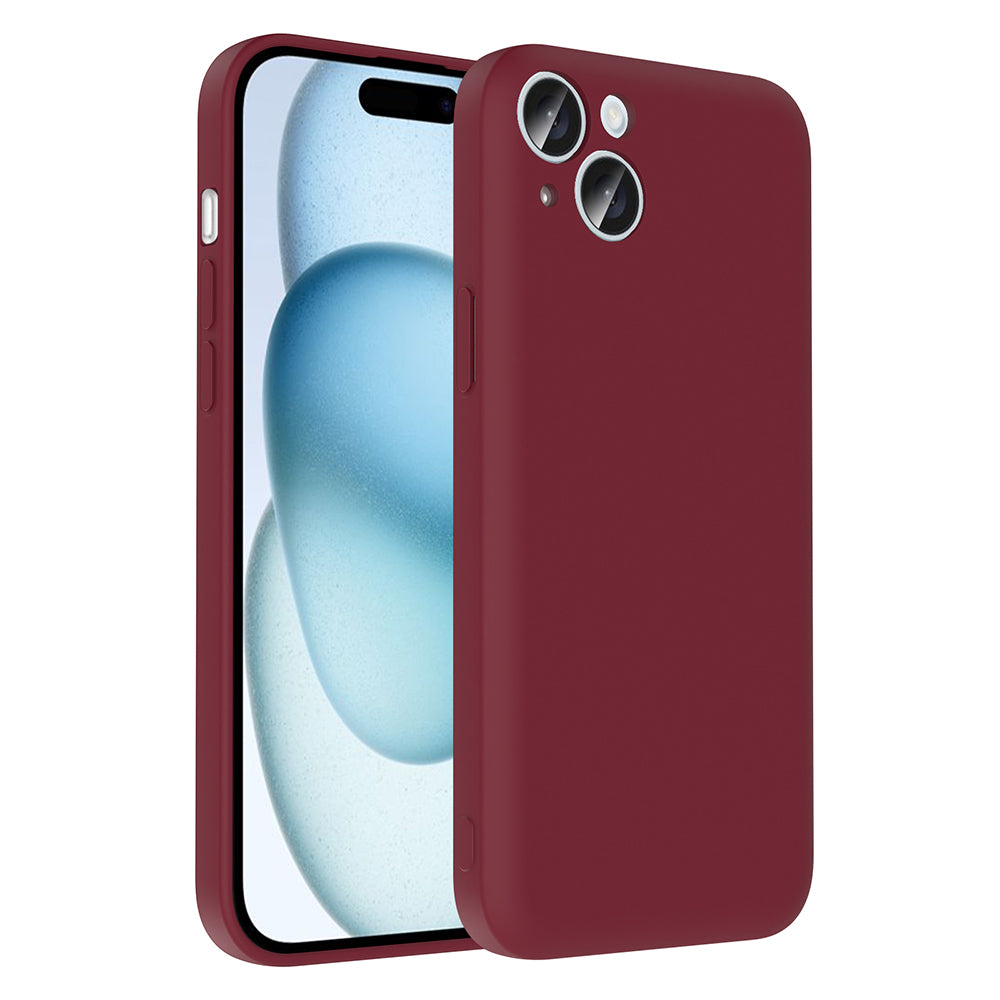 Apple iPhone 15 Kılıf Kamera Korumalı Kartlık Hazneli Zore Vitra Kapak Mürdüm