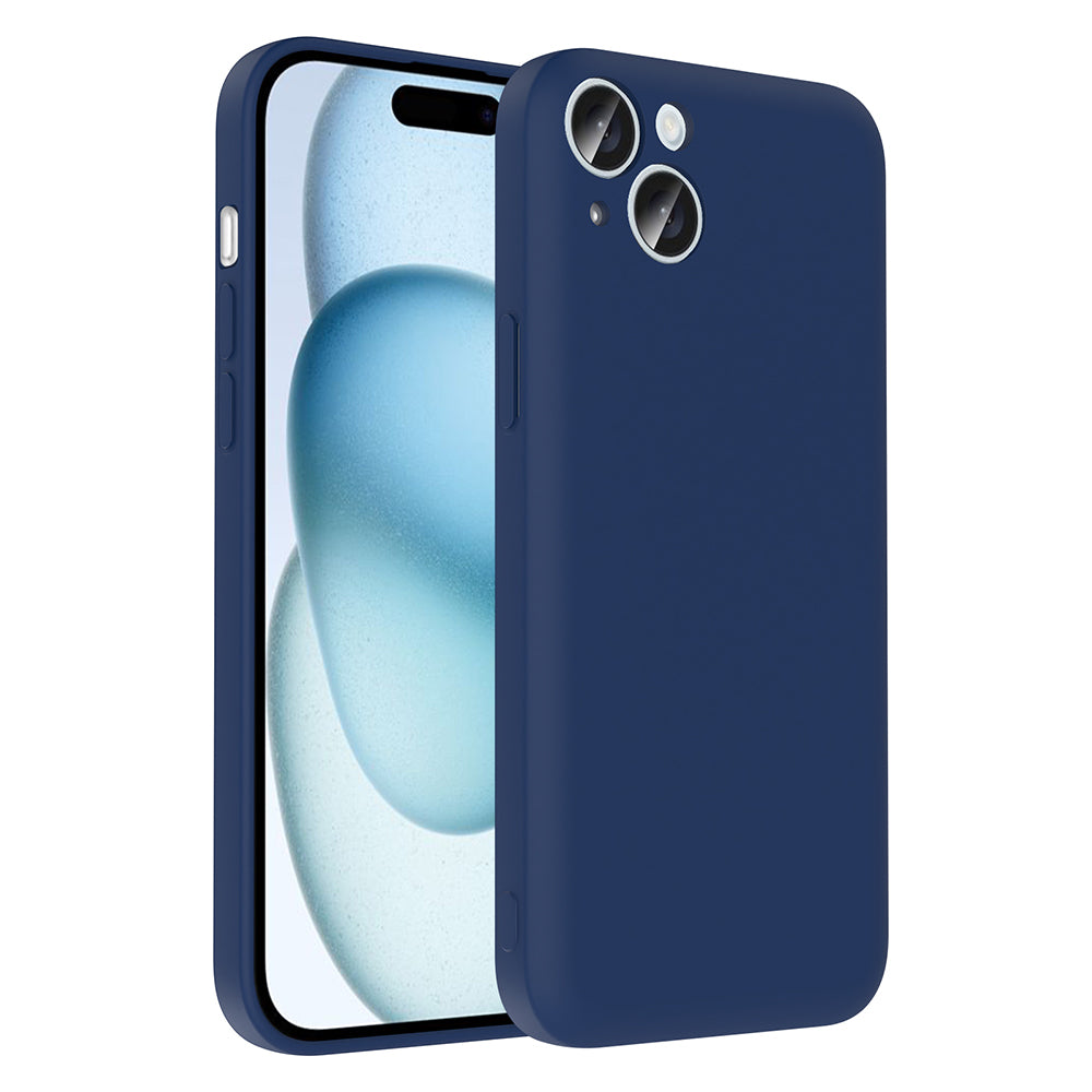 Apple iPhone 15 Kılıf Kamera Korumalı Kartlık Hazneli Zore Vitra Kapak Lacivert