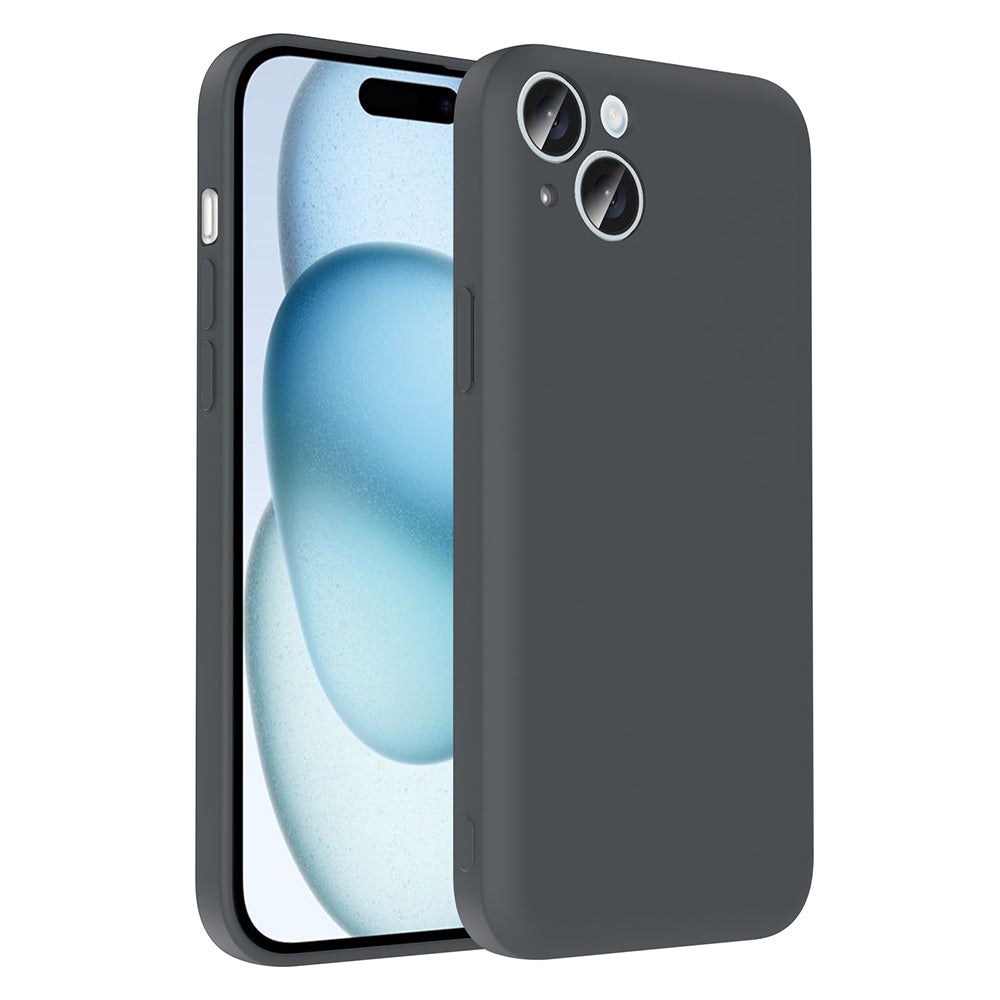 Apple iPhone 15 Kılıf Kamera Korumalı Kartlık Hazneli Zore Vitra Kapak Gri