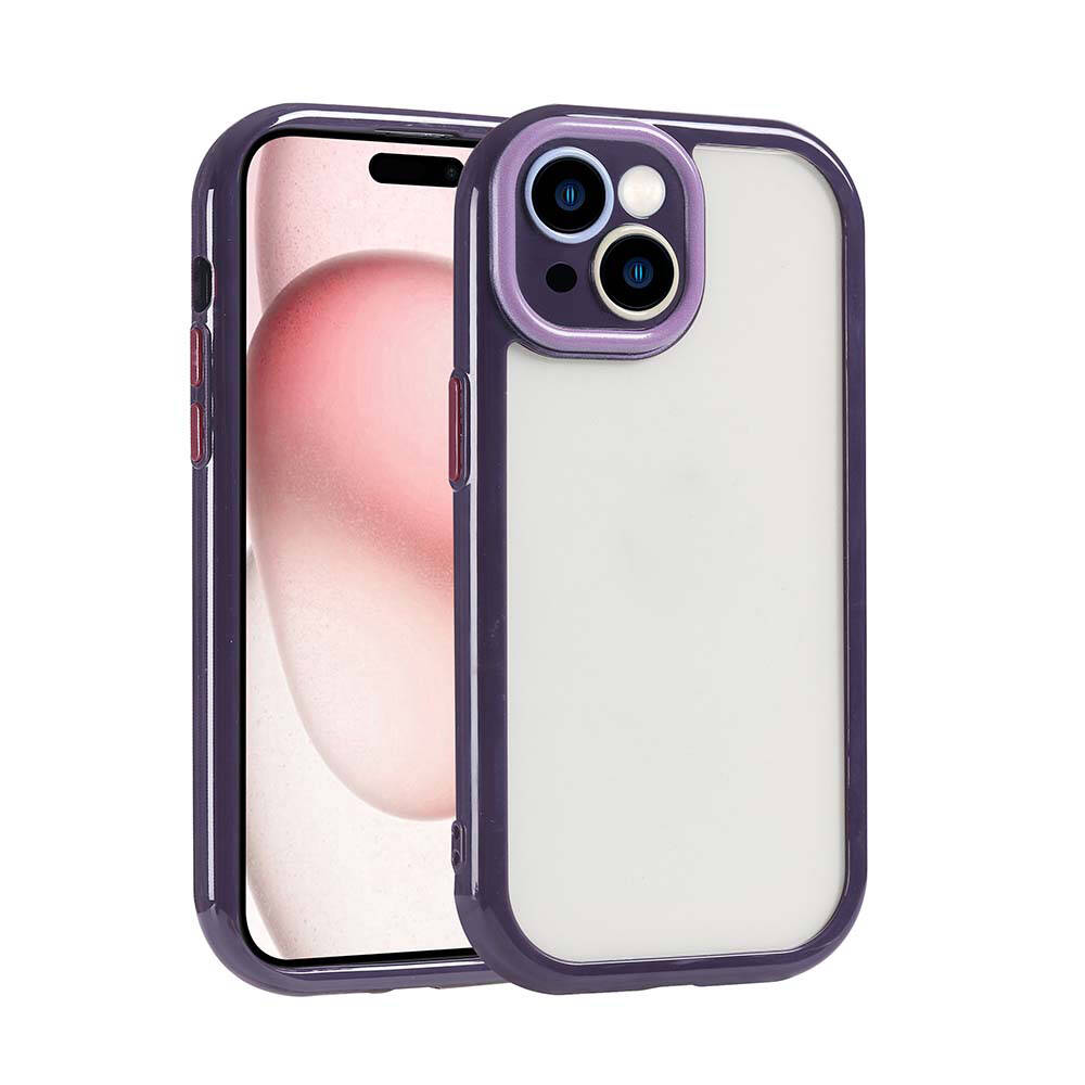 Apple iPhone 15 Kılıf Kamera Korumalı Renkli Kenar ve Çerçeve Tasarımlı Zore Vitamin Kapak Siyah