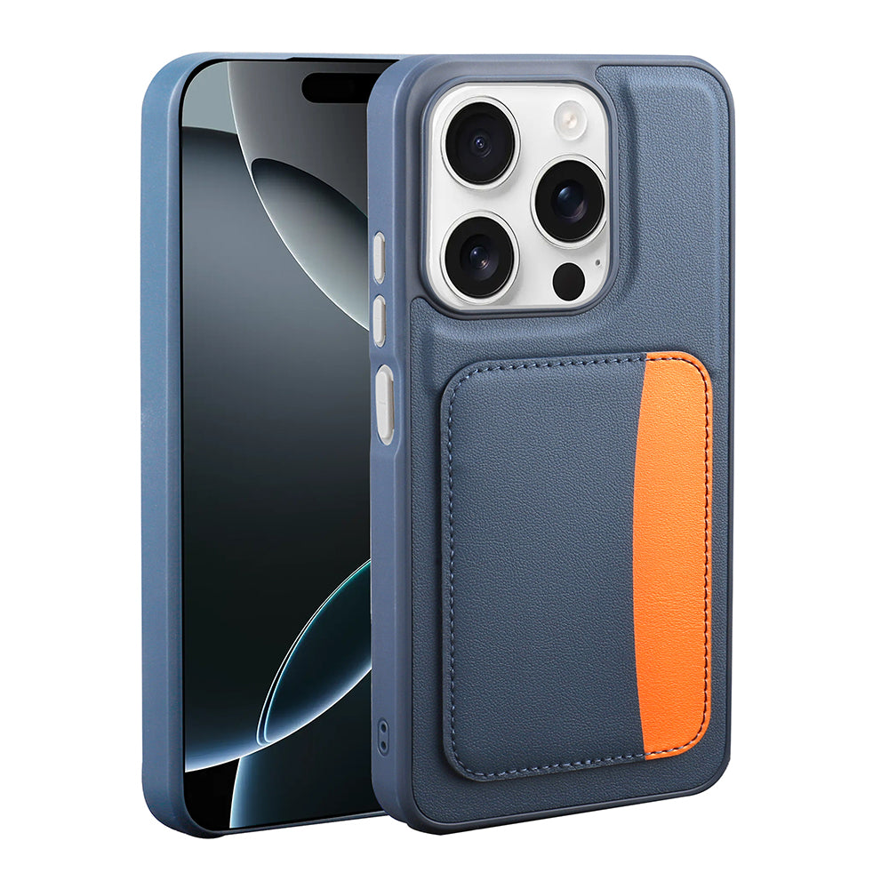 Apple iPhone 15 Kılıf Kartlıklı Zore X-Kart Silikon Kapak Turuncu