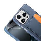 Apple iPhone 15 Kılıf Kartlıklı Zore X-Kart Silikon Kapak Kahverengi