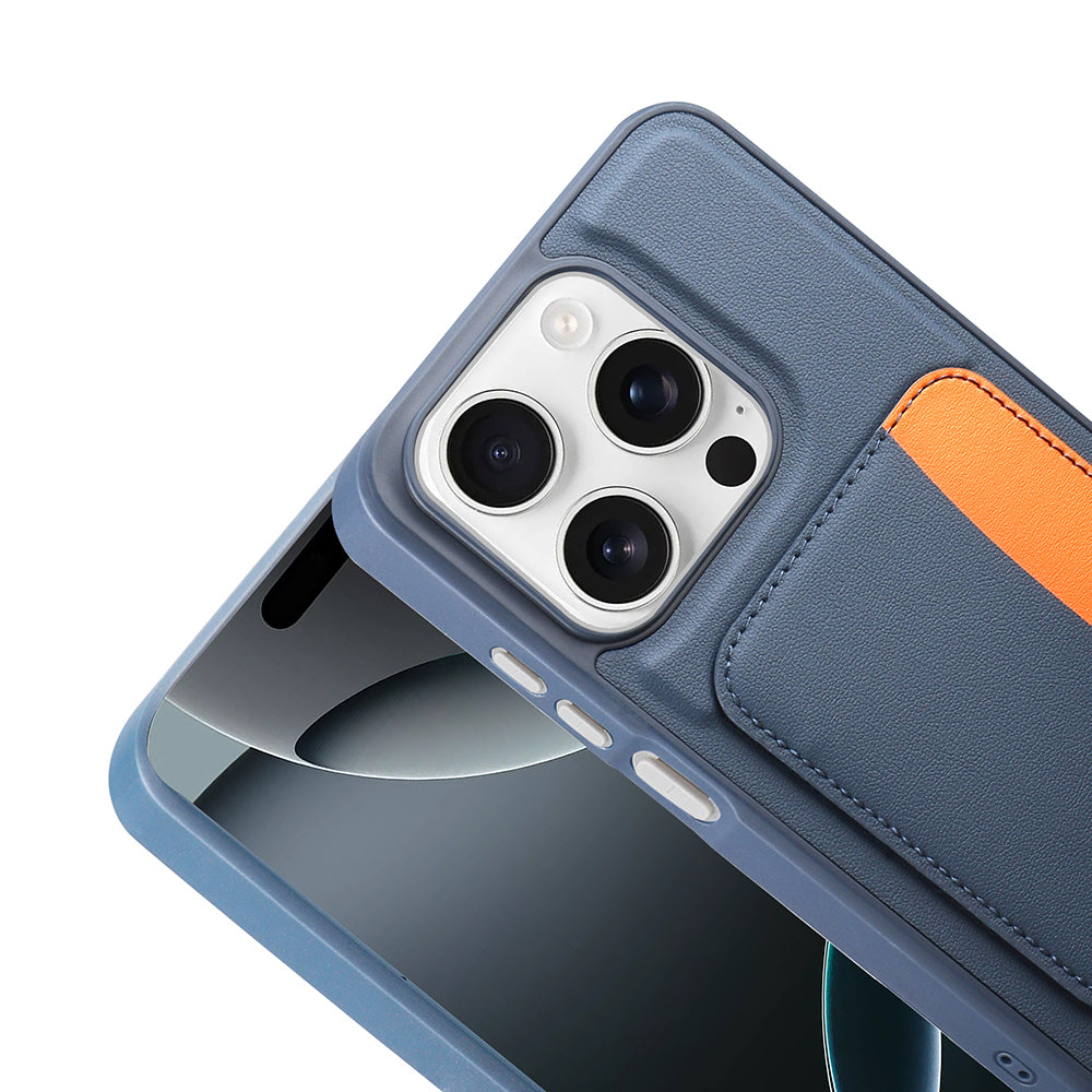 Apple iPhone 15 Kılıf Kartlıklı Zore X-Kart Silikon Kapak Turuncu