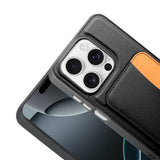 Apple iPhone 15 Kılıf Kartlıklı Zore X-Kart Silikon Kapak Kahverengi