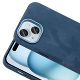 Apple iPhone 15 Kılıf M-Safe Şarj Özellikli Kamuflaj Tasarımlı Zore Sera Sert PC Kapak Lacivert