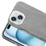 Apple iPhone 15 Kılıf M-Safe Şarj Özellikli Kamuflaj Tasarımlı Zore Sera Sert PC Kapak Gümüş