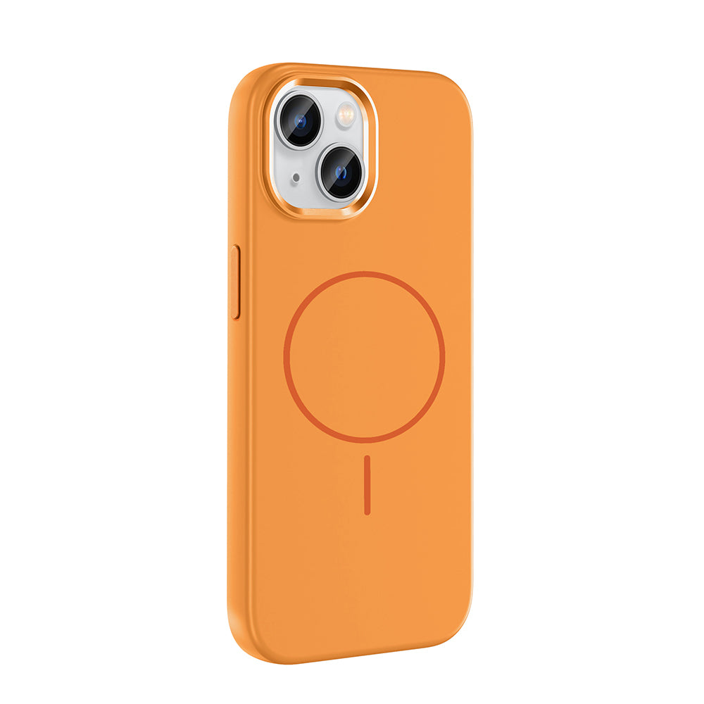 Apple iPhone 15 Kılıf M-Safe Şarj Özellikli Metal Kamera Çerçeveli Zore Edi Silikon Kapak Mor