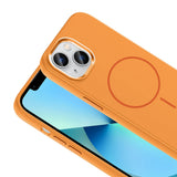 Apple iPhone 15 Kılıf M-Safe Şarj Özellikli Metal Kamera Çerçeveli Zore Edi Silikon Kapak Mor