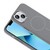 Apple iPhone 15 Kılıf M-Safe Şarj Özellikli Metal Kamera Çerçeveli Zore Edi Silikon Kapak Mor