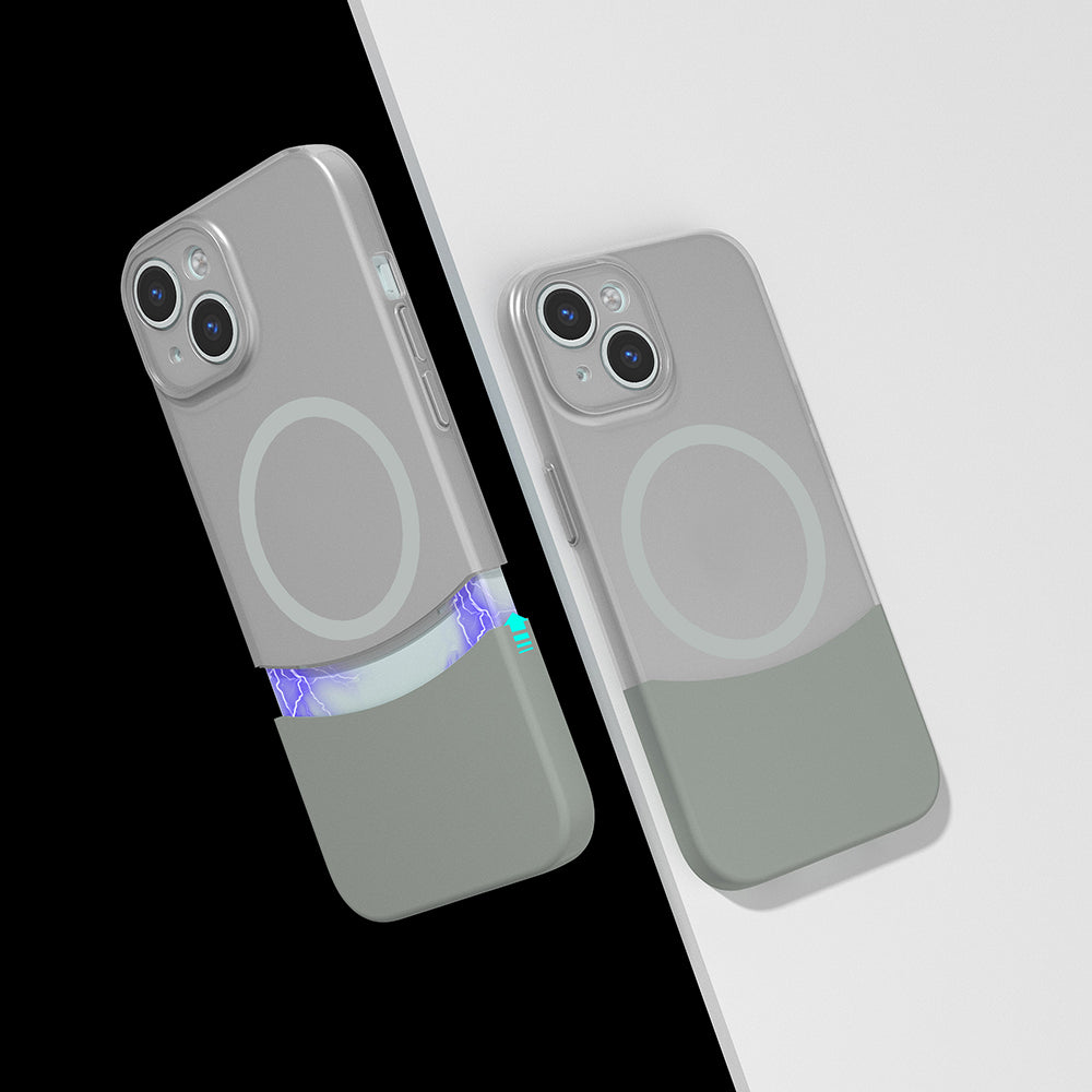 Apple iPhone 15 Kılıf M-Safe Şarj Özellikli Mıknatıslı Zore Duble Kapak Lacivert