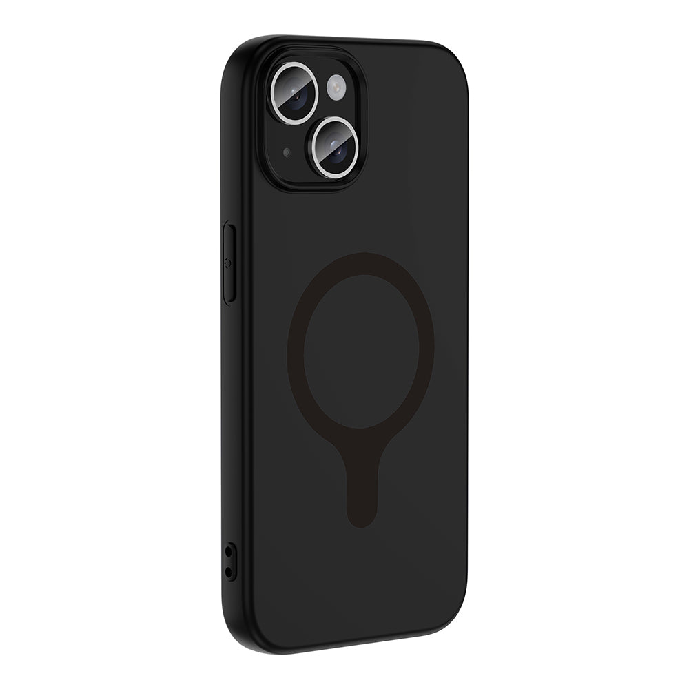 Apple iPhone 15 Kılıf M-Safe Şarj Özellikli Zore Aris Silikon Kapak Siyah