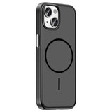 Apple iPhone 15 Kılıf M-Safe Şarj Özellikli Zore Lora PC Kapak Siyah