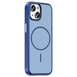 Apple iPhone 15 Kılıf M-Safe Şarj Özellikli Zore Lora PC Kapak Lacivert
