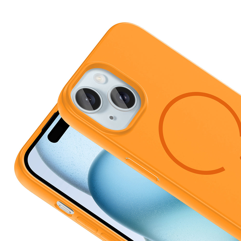 Apple iPhone 15 Kılıf M-safe Şarj Özellikli Zore Meta Kapak Siyah