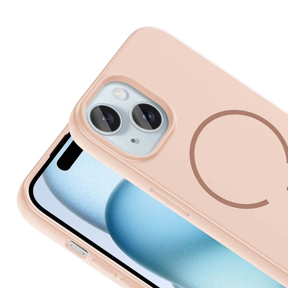 Apple iPhone 15 Kılıf M-safe Şarj Özellikli Zore Meta Kapak Siyah
