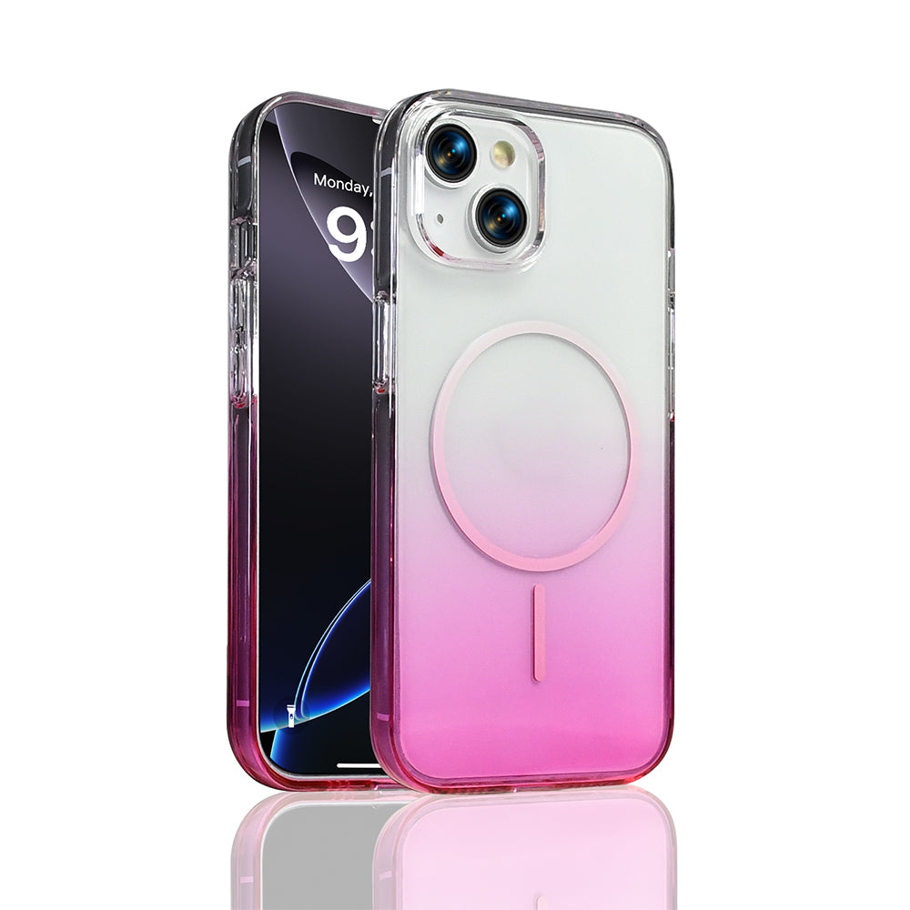 Apple iPhone 15 Kılıf M-Safe Şarj Özellikli Zore Septik Silikon Kapak Pembe