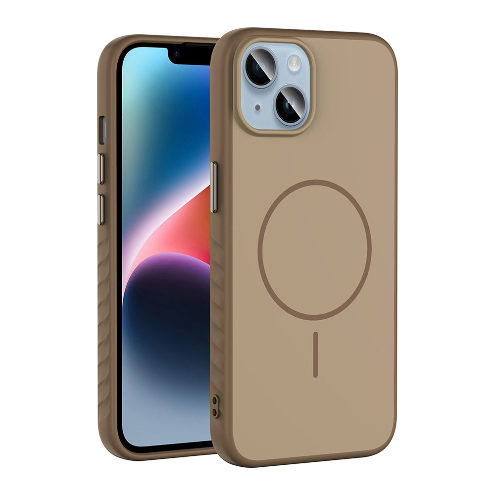 Apple iPhone 15 Kılıf M-safe Şarj Özellikli Tea Kapak Gümüş