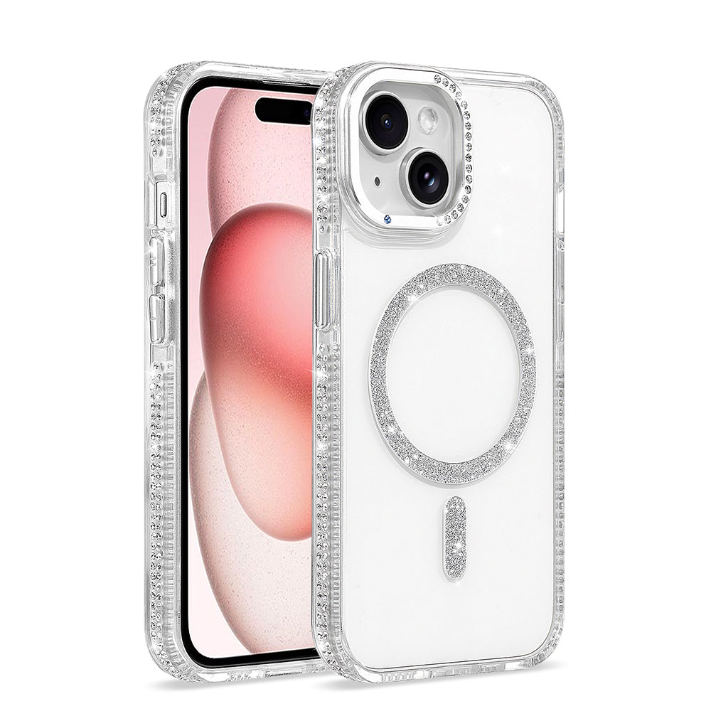 Apple iPhone 15 Kılıf M-safe Şarj Özellikli Zore Tera Silikon Kapak Şeffaf