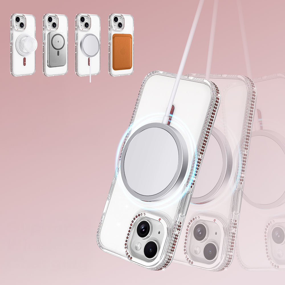 Apple iPhone 15 M-safe Şarj Özellikli Tera Silikon Kılıf Mürdüm
