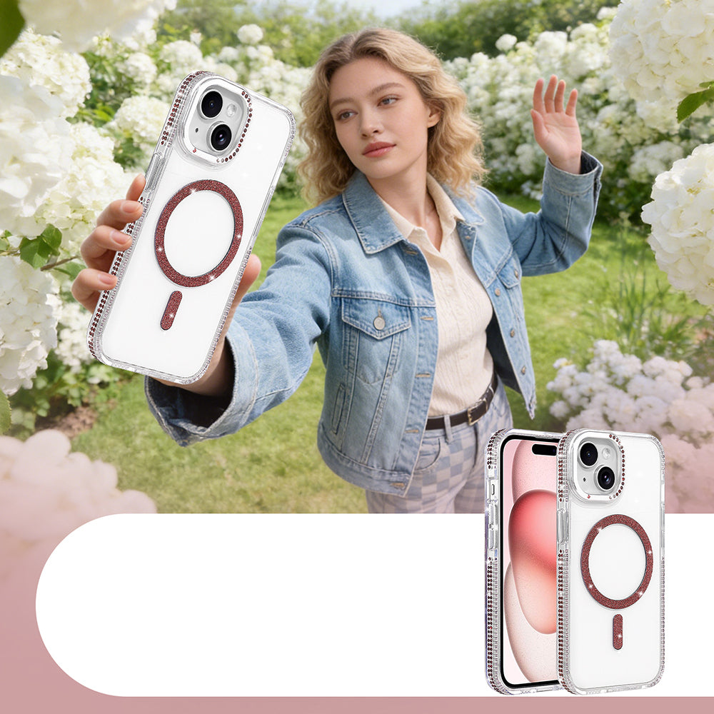 Apple iPhone 15 M-safe Şarj Özellikli Tera Silikon Kılıf Mürdüm