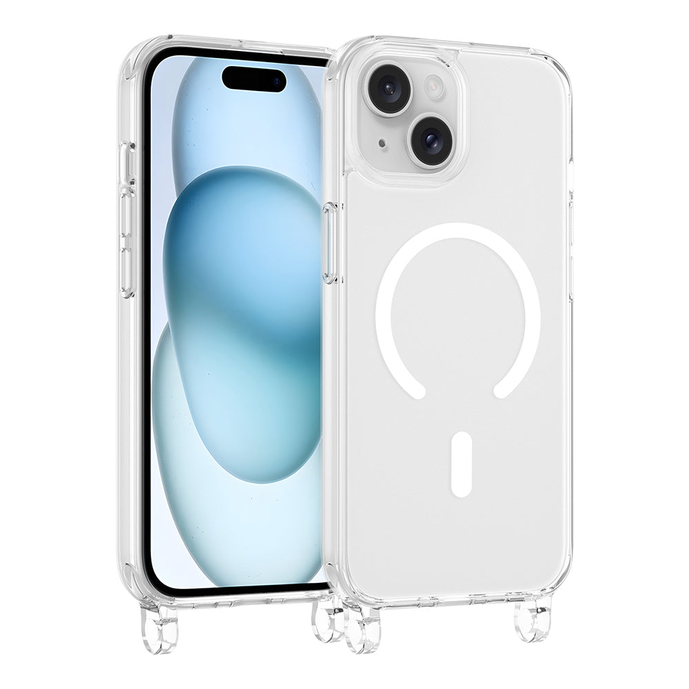 Apple iPhone 15 Kılıf M-safe Şarj Özellikli X-Rop Kapak Şeffaf