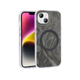 Apple iPhone 15 Kılıf M-safe Şarj Özellikli Fırça Boya Desenli Zore Palet Kapak Mor
