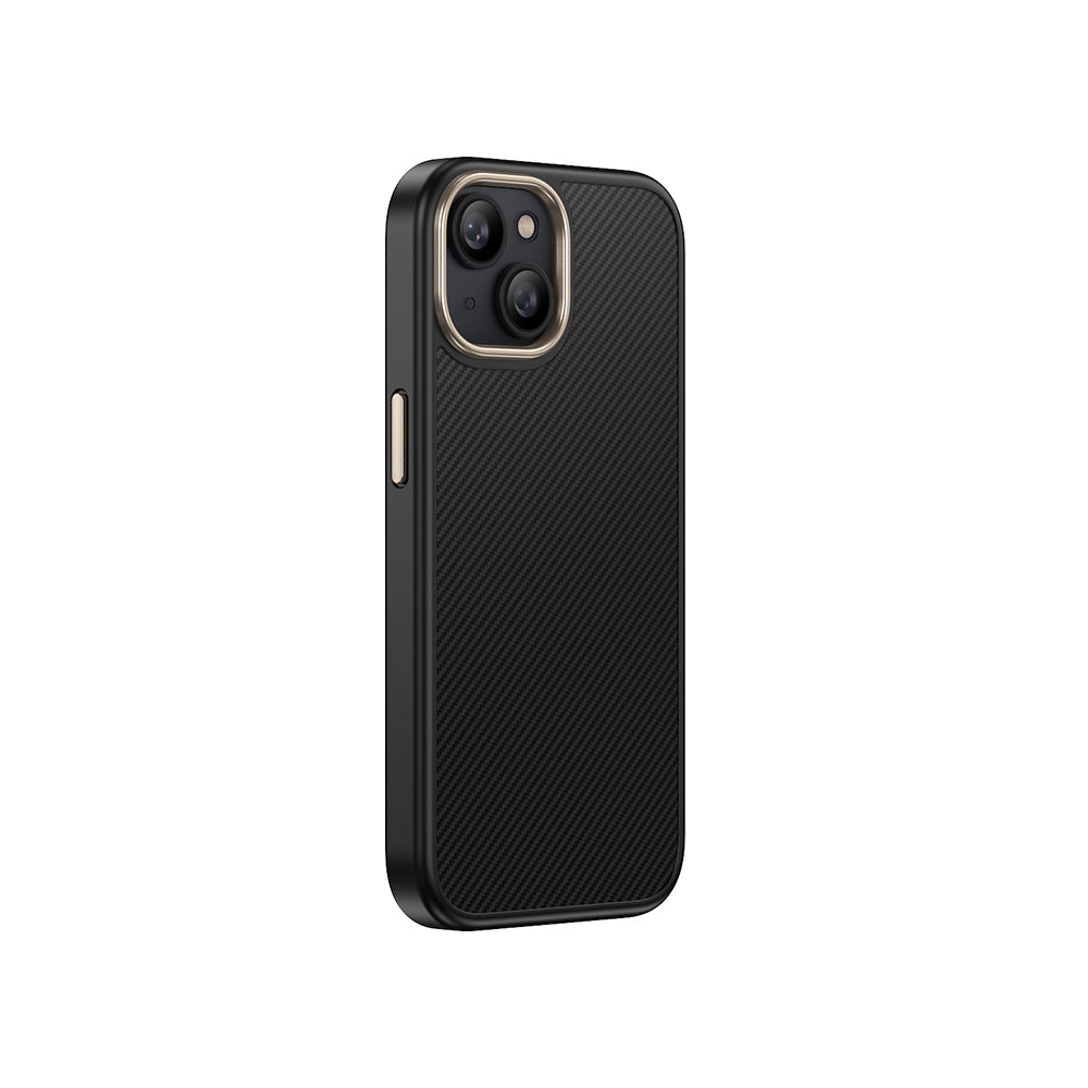 Apple iPhone 15 Kılıf M-safe Şarj Özellikli Karbon Fiber Görünümlü Zore Antina Kapak Gri