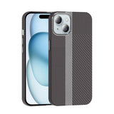 Apple iPhone 15 Kılıf M-safe Şarj Özellikli Karbon Fiber Görünümlü Zore Gros Kapak Siyah