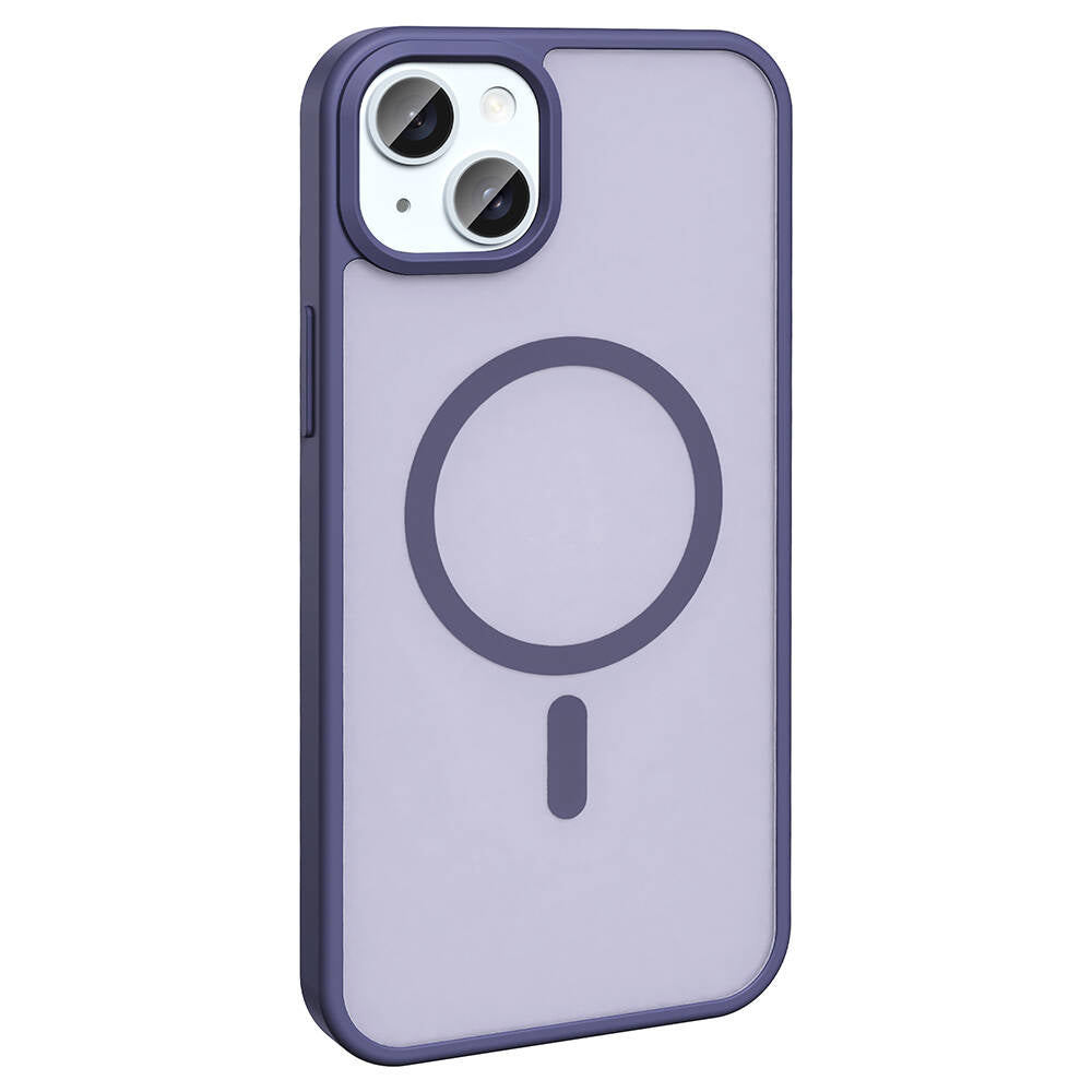 Apple iPhone 15 Kılıf M-safe Şarj Özellikli Mat Arka Yüzey Zore Sio Kapak Gri